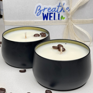 Hand-Poured Mocha Coffee Soy Candle with Organic Coffee Bean Topping – 8 oz Eco-Friendly Candle
- Breathe Well Aromatherapy