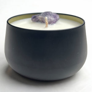 Handcrafted Be Calm Crystal Candle - Relaxing Lavender and Vanilla Aromatherapy for Mindfulness and Self-Care - Breathe Well Aromatherapy