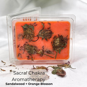 Handcrafted 7 Chakra Soy Wax Melts - Natural Essential Oils for Sacral Chakra Healing - Breathe Well Aromatherapy
