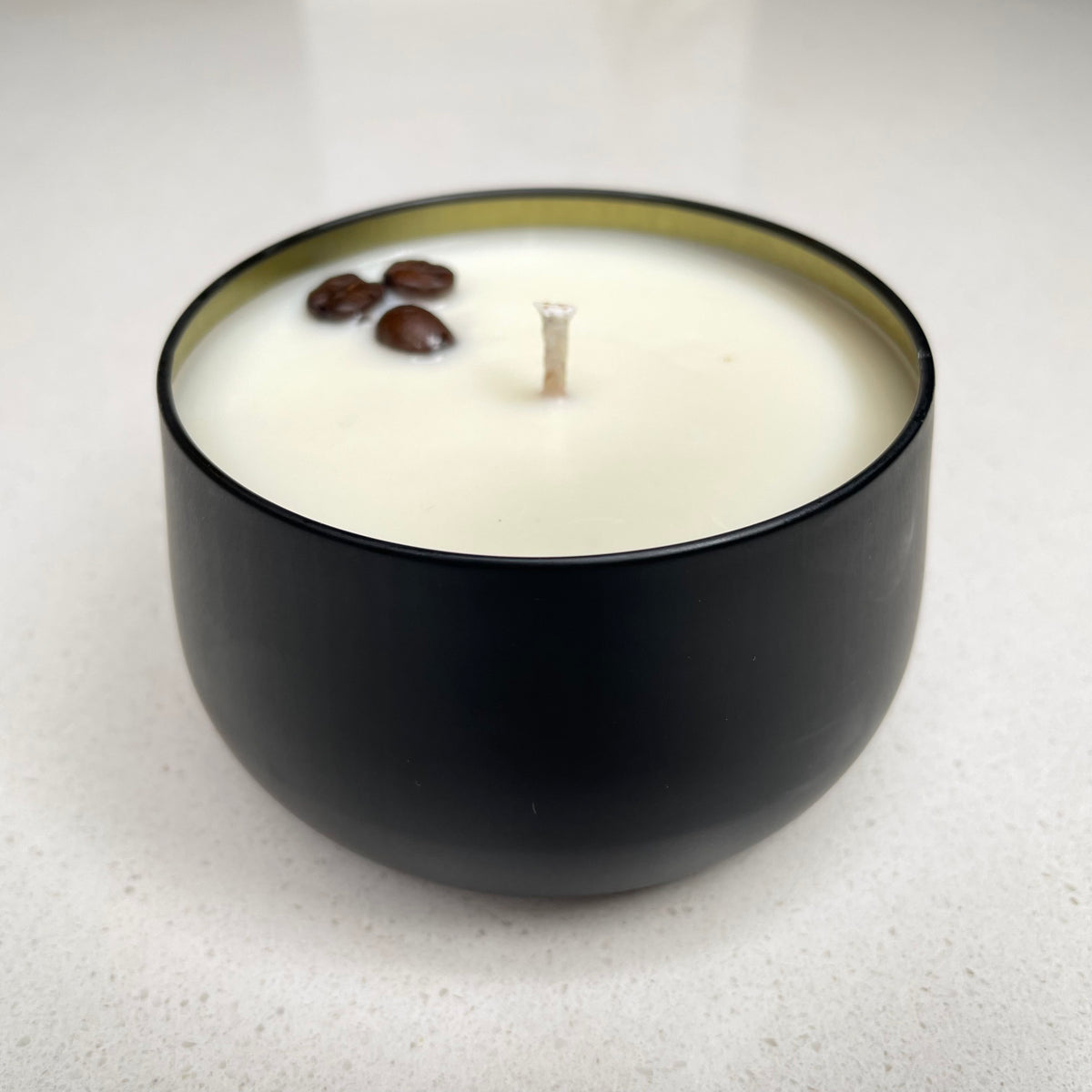 Hand-Poured Mocha Coffee Soy Candle with Organic Coffee Bean Topping – 8 oz Eco-Friendly Candle
 - Breathe Well Aromatherapy