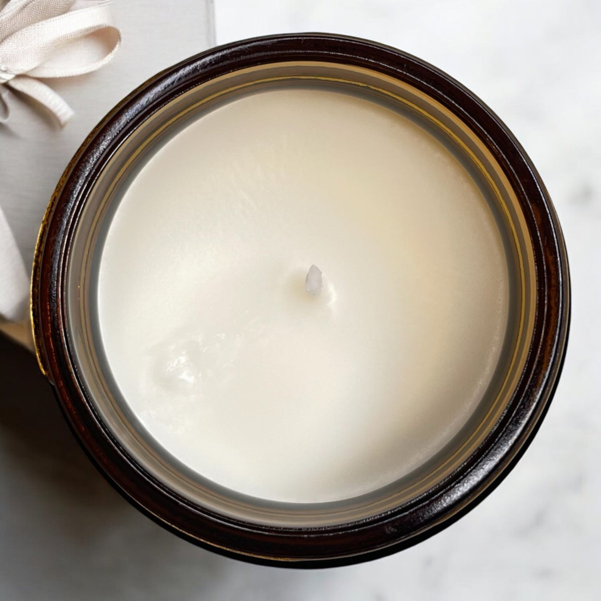 Fig & Field Soy Candle in Amber Jar - Natural Aromatherapy with Fresh Grass, Fig, and Basil Scents for Relaxation and Mindful Living - Breathe Well Aromatherapy